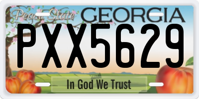 GA license plate PXX5629