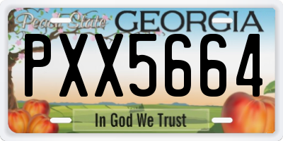 GA license plate PXX5664