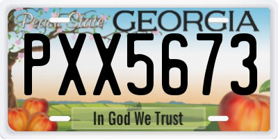 GA license plate PXX5673