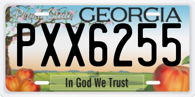 GA license plate PXX6255