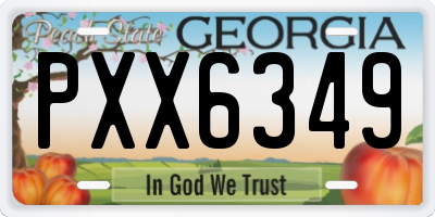 GA license plate PXX6349