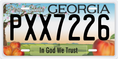 GA license plate PXX7226