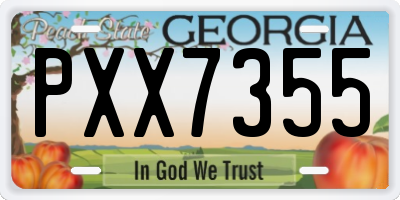 GA license plate PXX7355