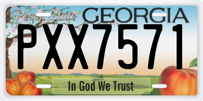 GA license plate PXX7571