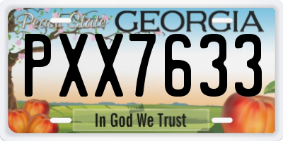 GA license plate PXX7633