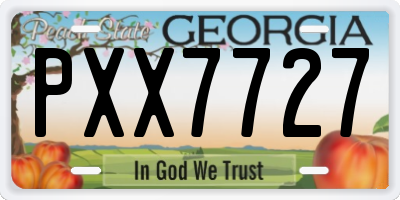 GA license plate PXX7727