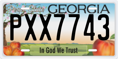 GA license plate PXX7743