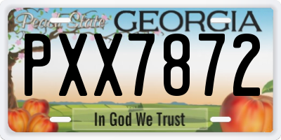 GA license plate PXX7872