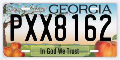 GA license plate PXX8162