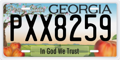 GA license plate PXX8259