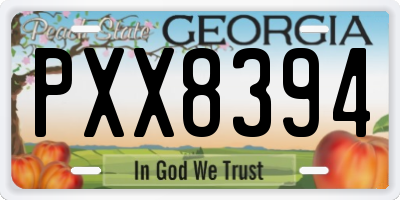 GA license plate PXX8394