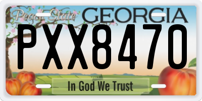 GA license plate PXX8470