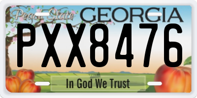 GA license plate PXX8476