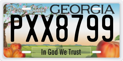 GA license plate PXX8799