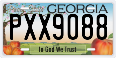 GA license plate PXX9088