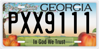 GA license plate PXX9111