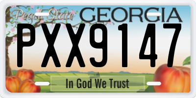 GA license plate PXX9147