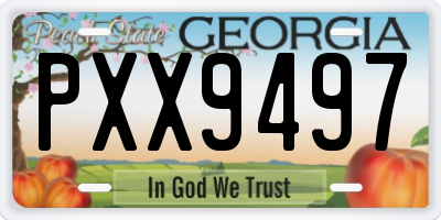GA license plate PXX9497