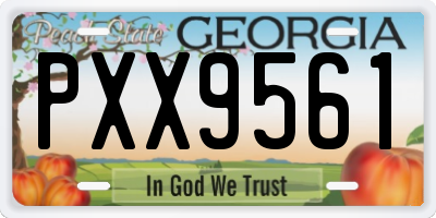 GA license plate PXX9561