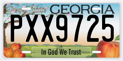 GA license plate PXX9725