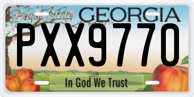 GA license plate PXX9770