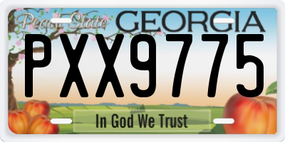 GA license plate PXX9775