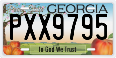 GA license plate PXX9795