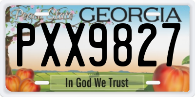 GA license plate PXX9827
