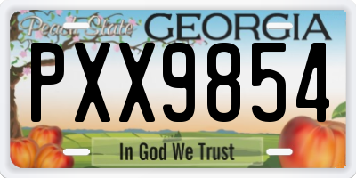 GA license plate PXX9854