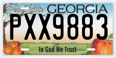 GA license plate PXX9883