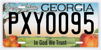 GA license plate PXY0095