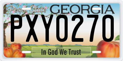GA license plate PXY0270