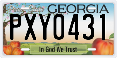 GA license plate PXY0431