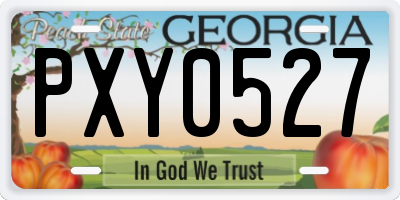 GA license plate PXY0527