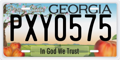 GA license plate PXY0575