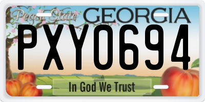 GA license plate PXY0694