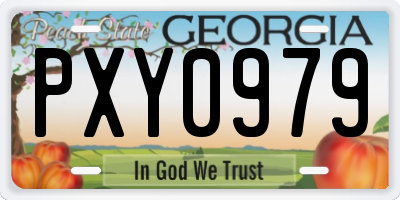 GA license plate PXY0979