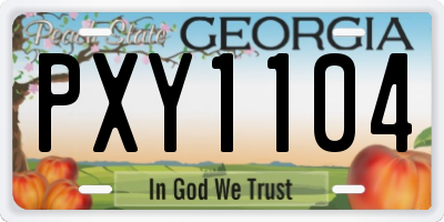 GA license plate PXY1104