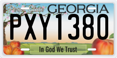GA license plate PXY1380