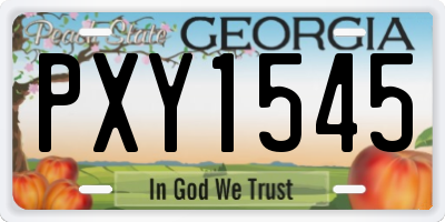 GA license plate PXY1545