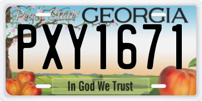 GA license plate PXY1671