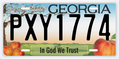 GA license plate PXY1774