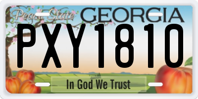 GA license plate PXY1810