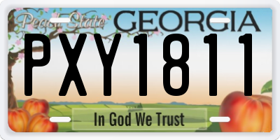 GA license plate PXY1811