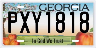 GA license plate PXY1818