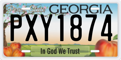 GA license plate PXY1874