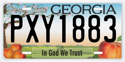 GA license plate PXY1883