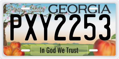 GA license plate PXY2253