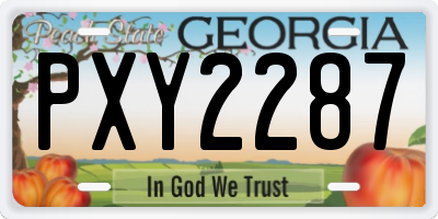 GA license plate PXY2287