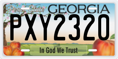 GA license plate PXY2320